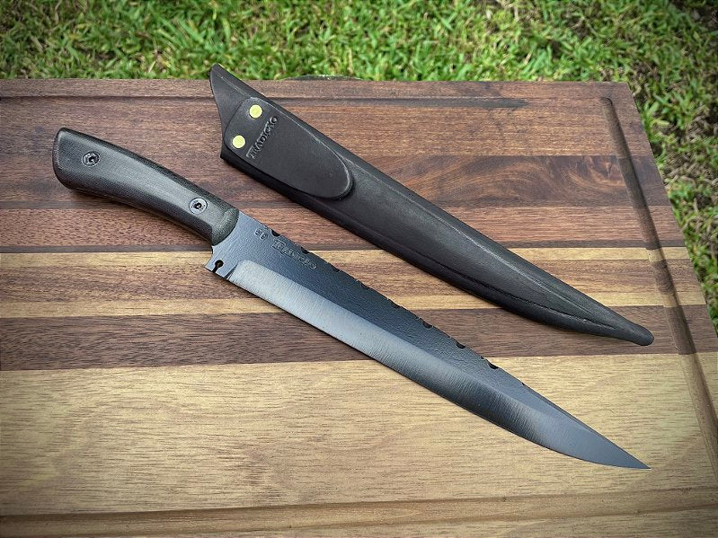 Faca de Campo e Churrasco Modelo Graxaim Capa Preta 10 Pol